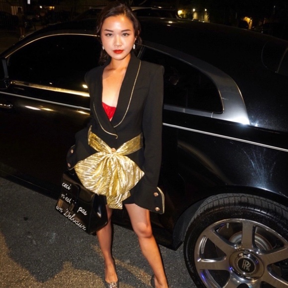 Marigold Shadow SAKAE BOW HIGH WAIST ROMPER $125 S - Picture 7 of 7